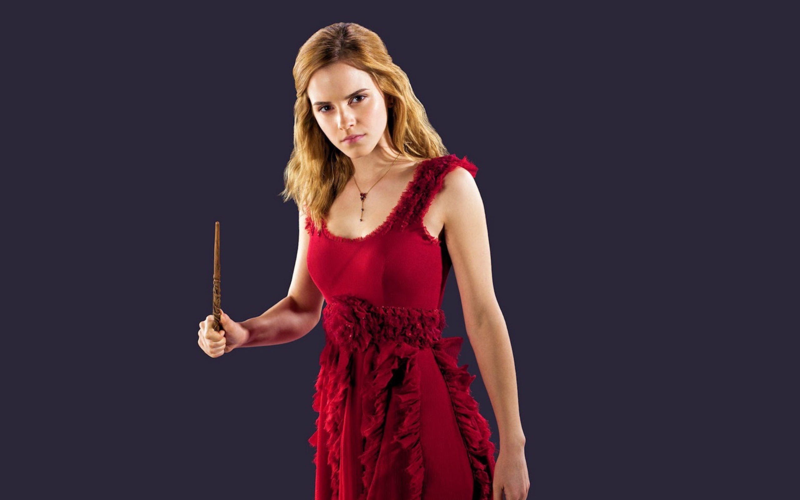 Sfondi Emma Watson In Red Dress 2560x1600