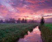 Cold Morning Pink Sky wallpaper 176x144