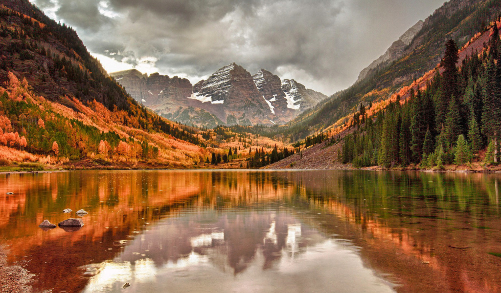 Autumn in Canada, Lake, National Park, Nova Scotia wallpaper 1024x600