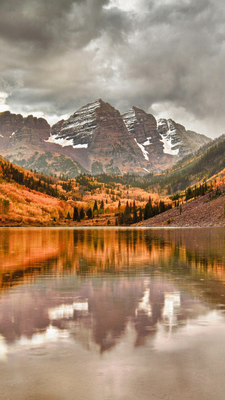 Обои Autumn in Canada, Lake, National Park, Nova Scotia 750x1334