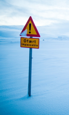 Обои Winter Warning Sign 240x400