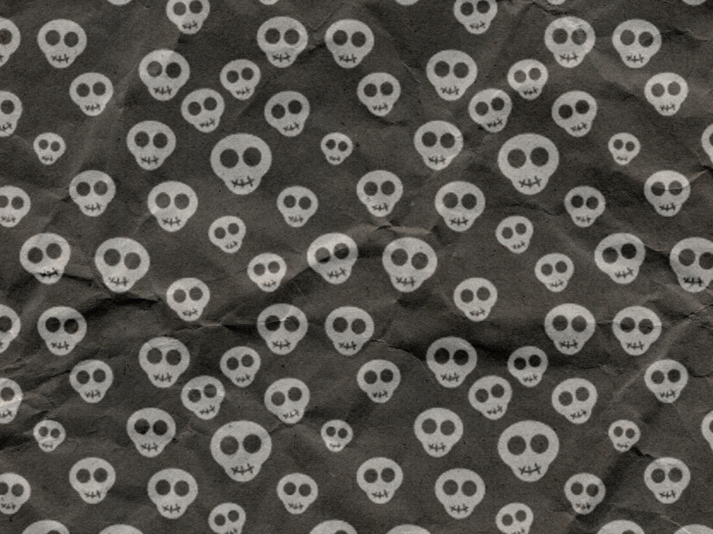Fondo de pantalla Cute Skulls Wrapping Paper 1024x768