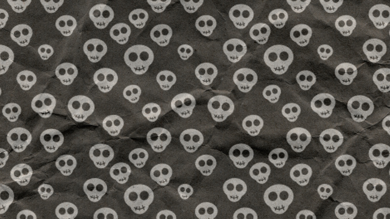 Обои Cute Skulls Wrapping Paper 1280x720