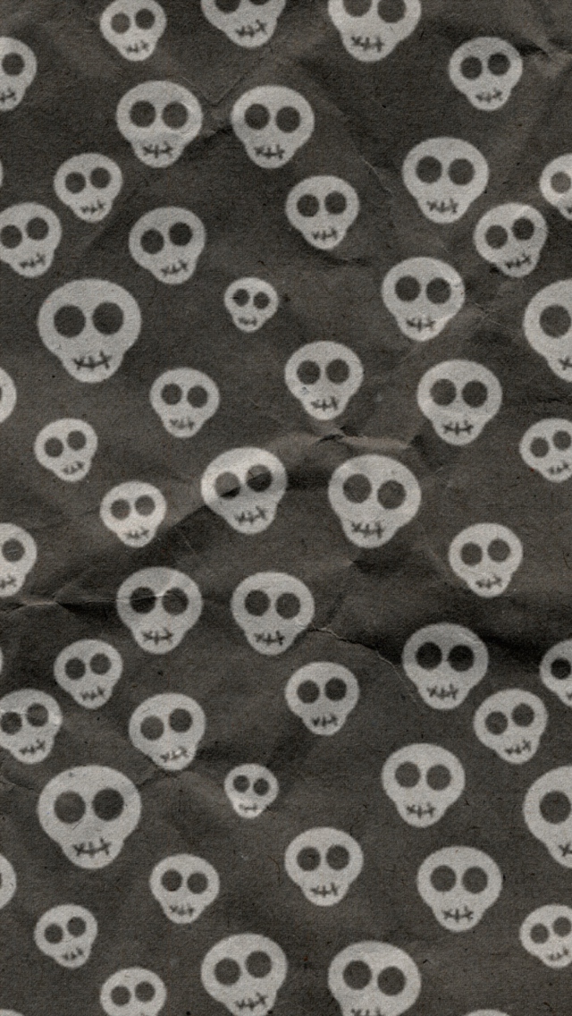 Cute Skulls Wrapping Paper wallpaper 640x1136