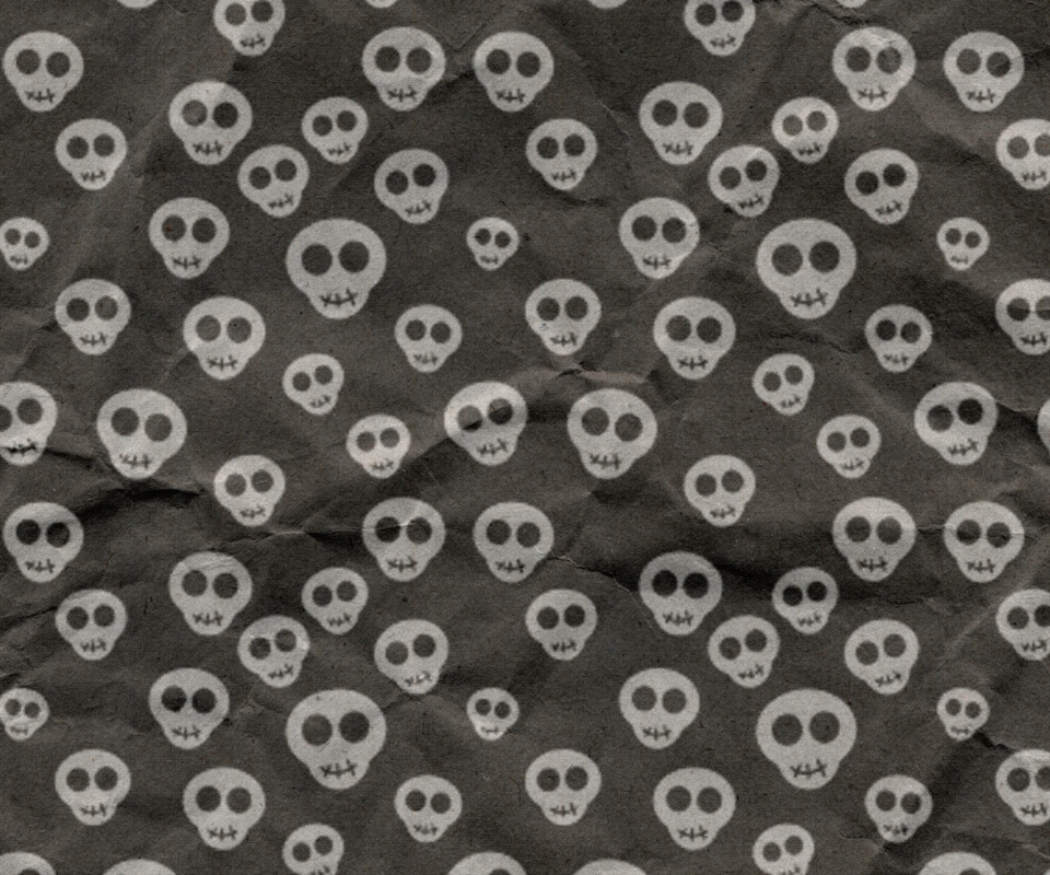 Screenshot №1 pro téma Cute Skulls Wrapping Paper 960x800