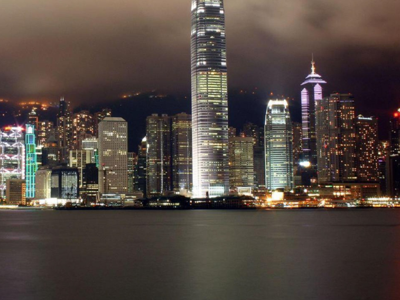 Das Hong Kong At Night Wallpaper 1280x960
