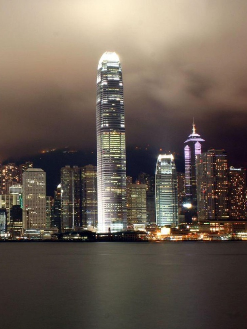 Обои Hong Kong At Night 480x640
