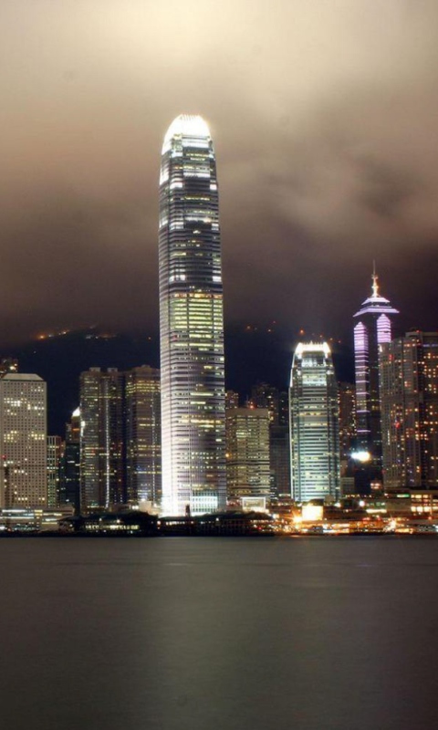 Das Hong Kong At Night Wallpaper 480x800