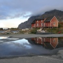 Screenshot №1 pro téma Norway City Lofoten with Puddles 128x128