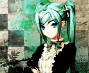 Anime Girl Green Hair wallpaper 176x144