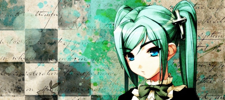 Sfondi Anime Girl Green Hair 720x320