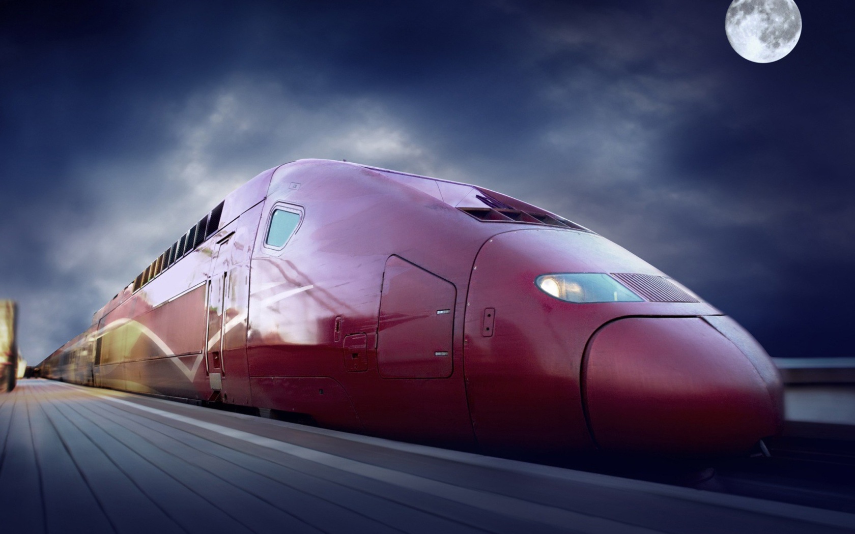 Обои Thalys train on high speed line 1680x1050
