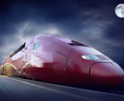 Thalys train on high speed line wallpaper 176x144