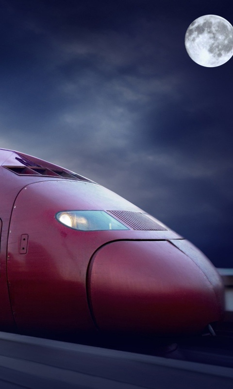 Обои Thalys train on high speed line 480x800