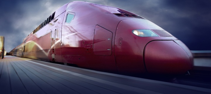 Das Thalys train on high speed line Wallpaper 720x320