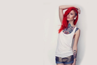 Beautiful Tattooed Redhead Picture for Android, iPhone and iPad