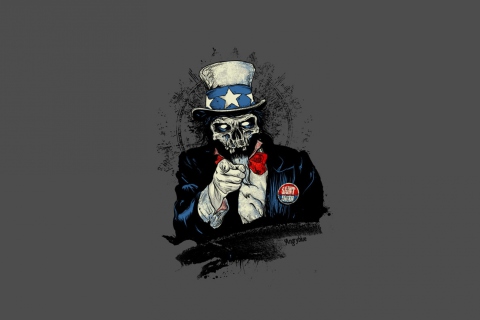 Das Uncle Sam Zombie Wallpaper 480x320