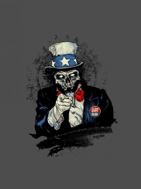 Обои Uncle Sam Zombie 480x640