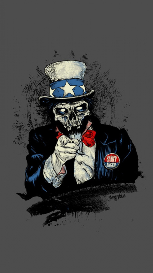 Uncle Sam Zombie wallpaper 640x1136
