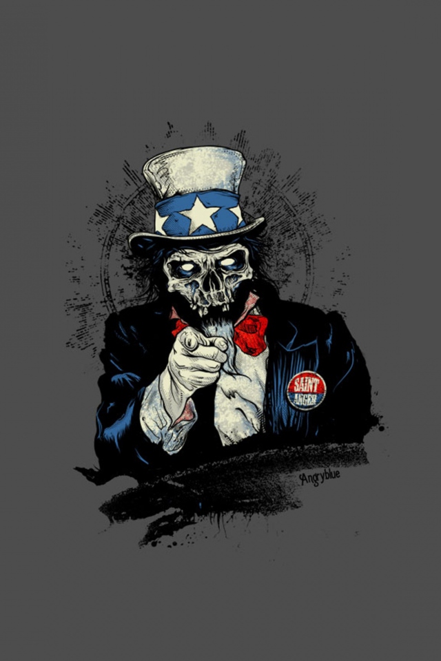 Uncle Sam Zombie wallpaper 640x960