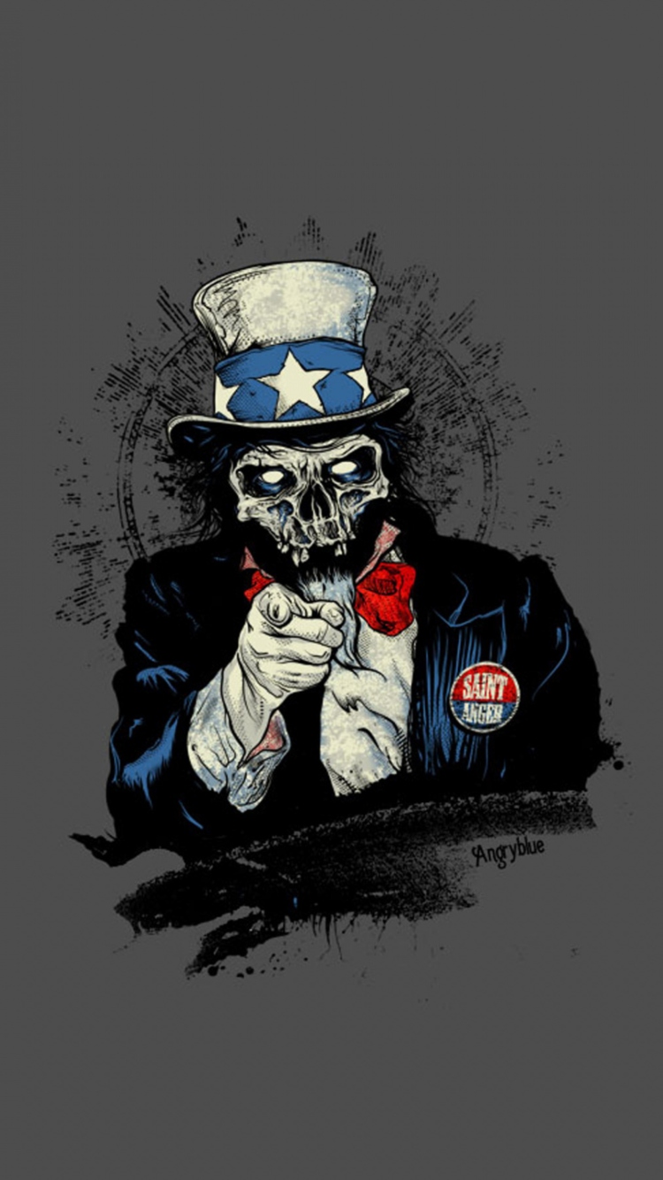 Das Uncle Sam Zombie Wallpaper 750x1334
