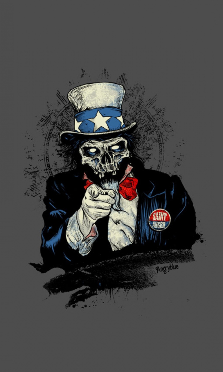 Uncle Sam Zombie wallpaper 768x1280