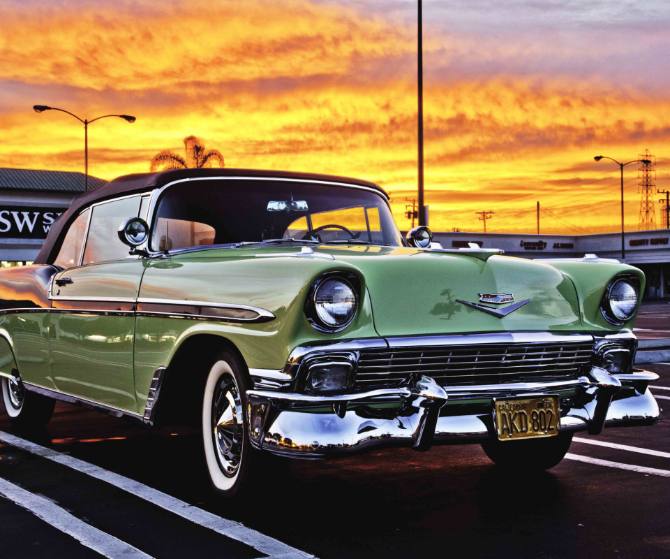 Das Chevrolet Classic Convertible 1956 Wallpaper 960x800