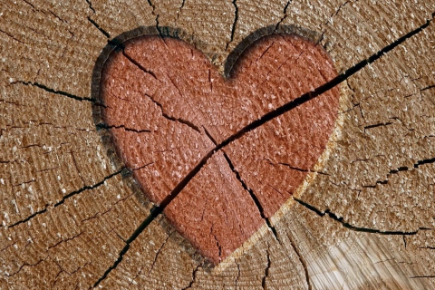 Sfondi Wooden Heart 480x320