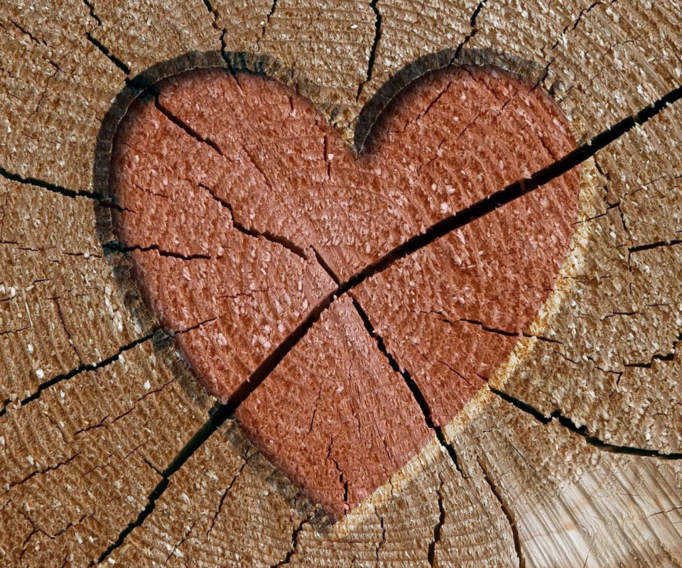 Das Wooden Heart Wallpaper 960x800