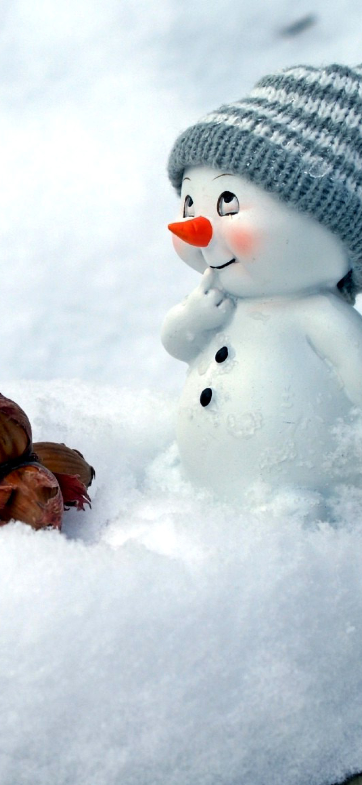 Das Cute Snowman Christmas Decoration Figurine Wallpaper 1170x2532
