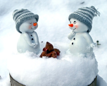 Cute Snowman Christmas Decoration Figurine wallpaper 220x176