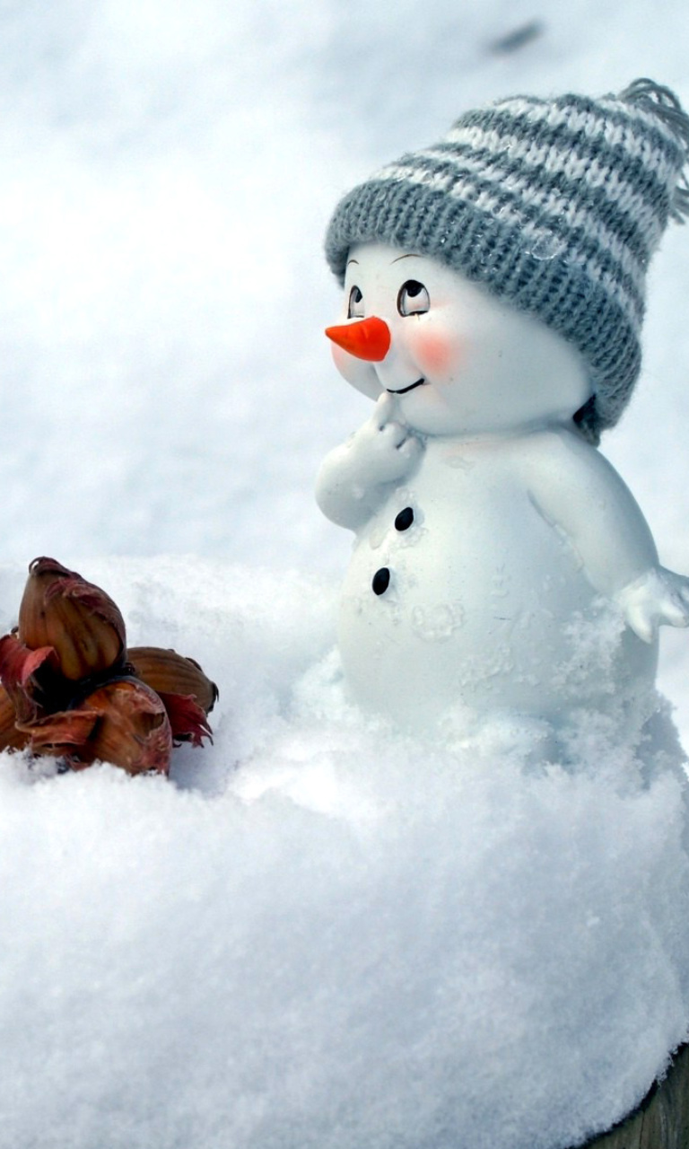 Fondo de pantalla Cute Snowman Christmas Decoration Figurine 768x1280