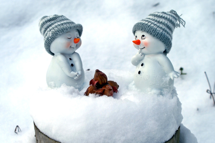 Cute Snowman Christmas Decoration Figurine wallpaper