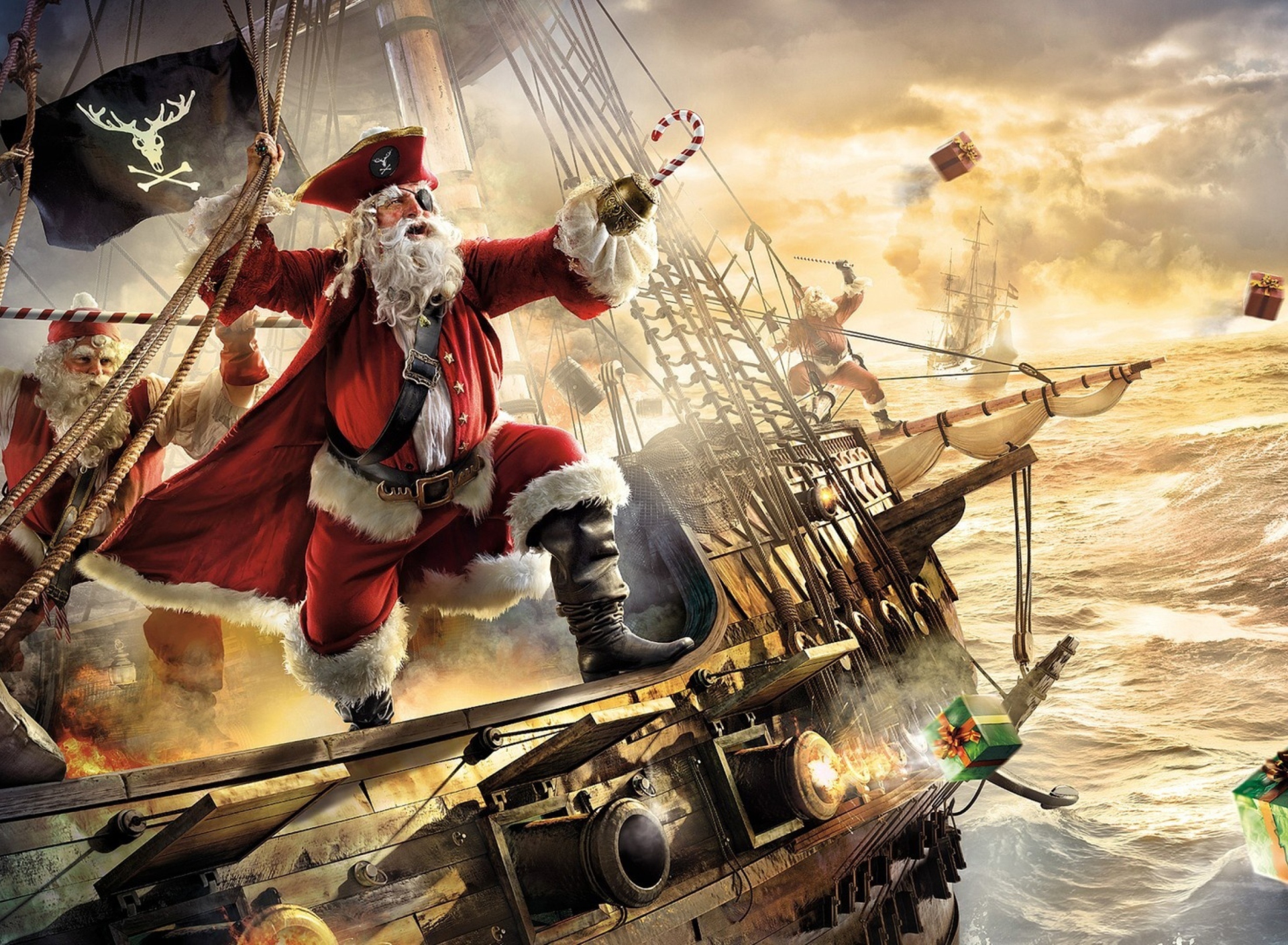 Das Pirate Santa Wallpaper 1920x1408