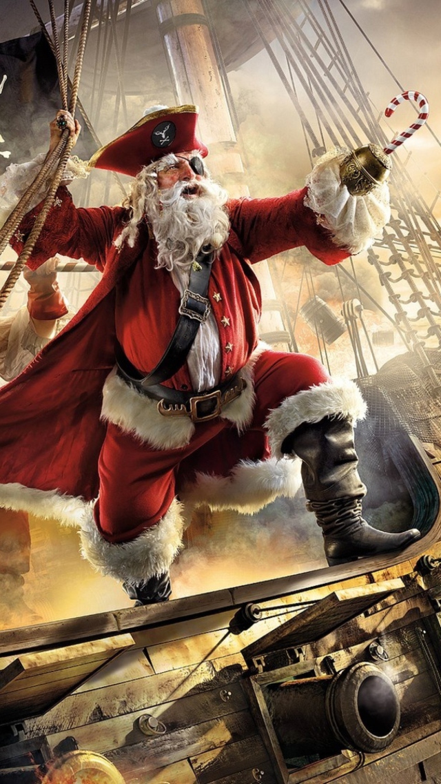 Pirate Santa wallpaper 640x1136