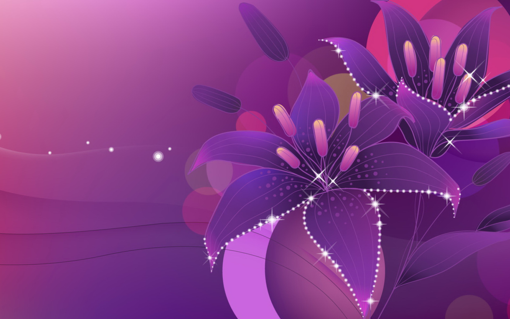Das Violet Flowers Desktop Wallpaper 1680x1050