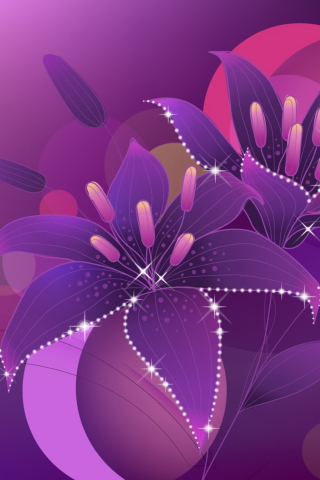 Violet Flowers Desktop wallpaper 320x480