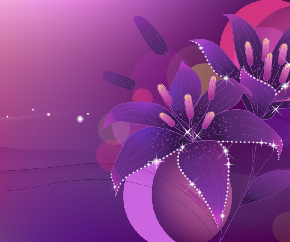 Das Violet Flowers Desktop Wallpaper 960x800