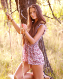 Pretty Girl In Park wallpaper 128x160