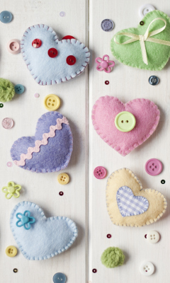 Обои Textile Hearts 240x400