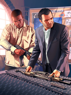 Das Grand Theft Auto V Mike Franklin Wallpaper 240x320