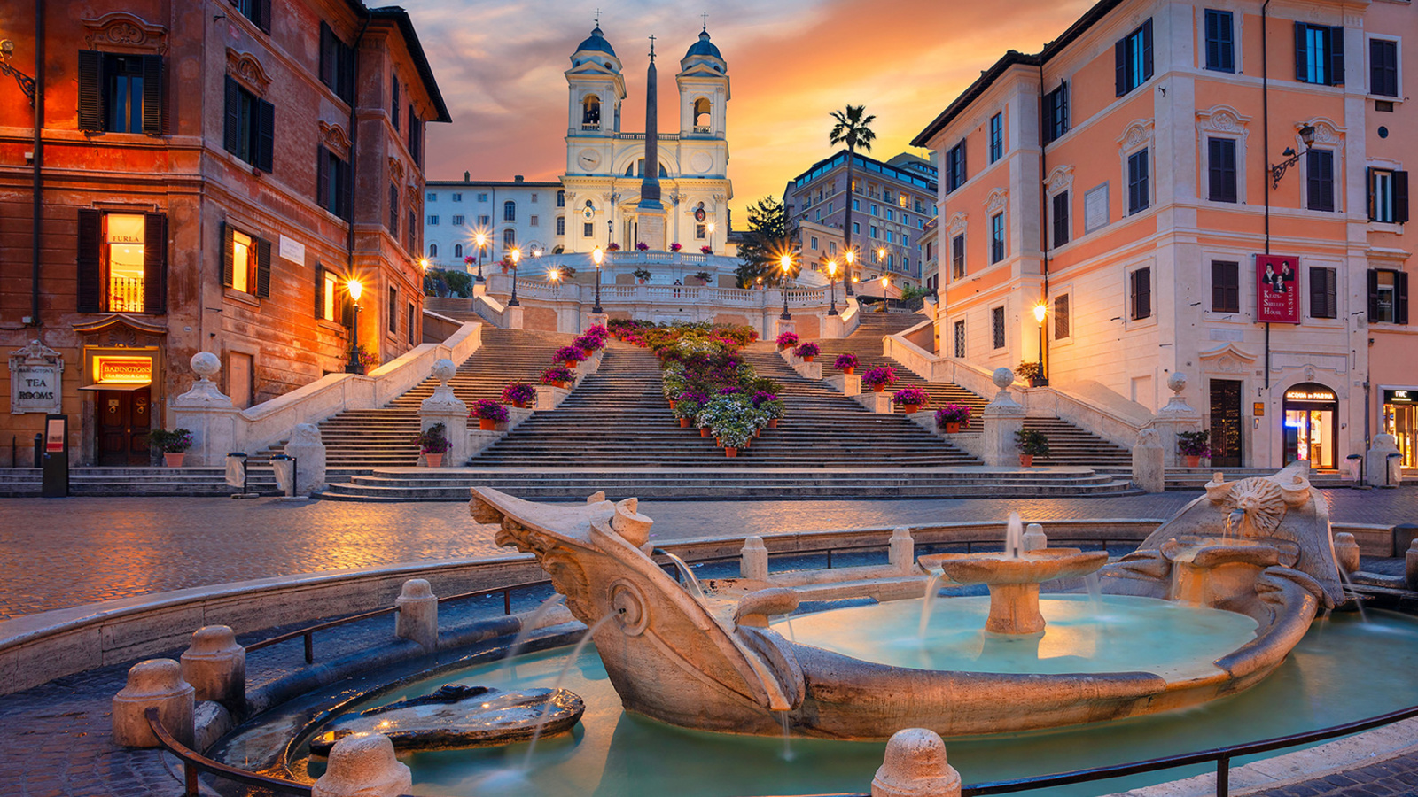 Fontana della Barcaccia and Spanish Steps screenshot #1 1600x900