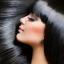 Sfondi Gorgeous Brunette With Perfect Black Hair 128x128