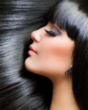 Das Gorgeous Brunette With Perfect Black Hair Wallpaper 176x220