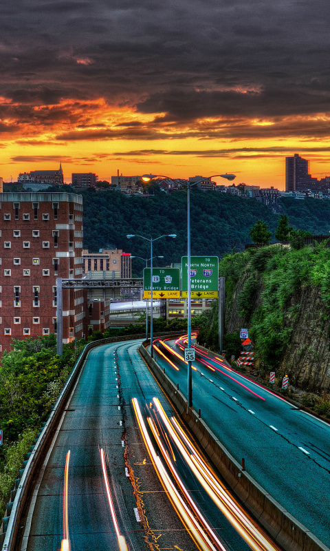 Streets in Pittsburgh Pennsylvania wallpaper 480x800