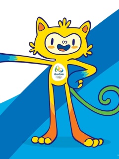 Обои Olympics Mascot Vinicius Rio 2016 240x320
