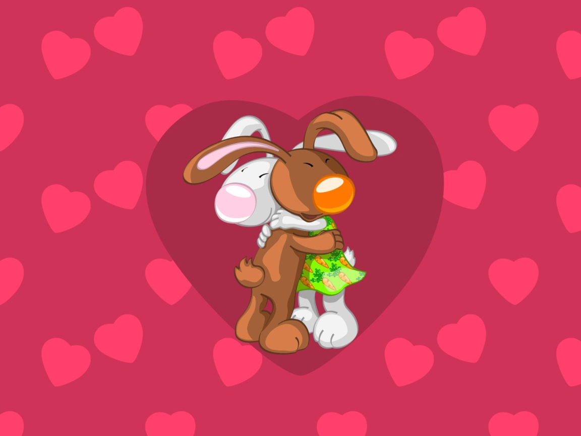 Fondo de pantalla Rabbit Hug 1152x864