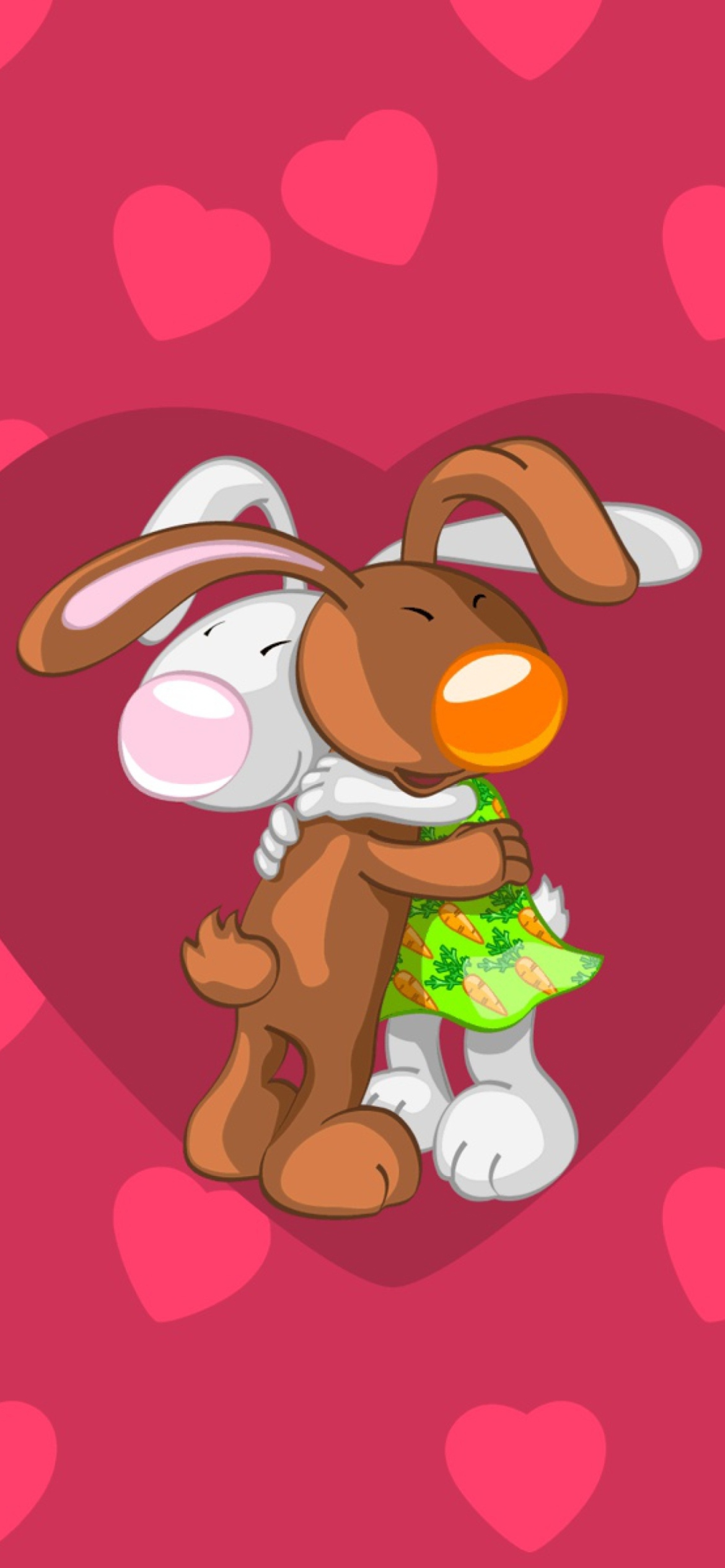Rabbit Hug wallpaper 1170x2532