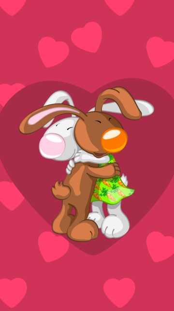 Das Rabbit Hug Wallpaper 360x640
