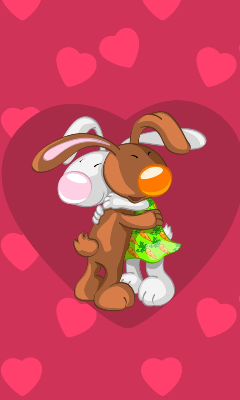 Обои Rabbit Hug 768x1280